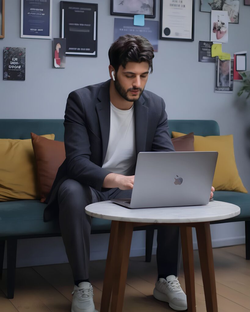 Augusto Alexandre UX UI Product Designer trabalhando no escritório