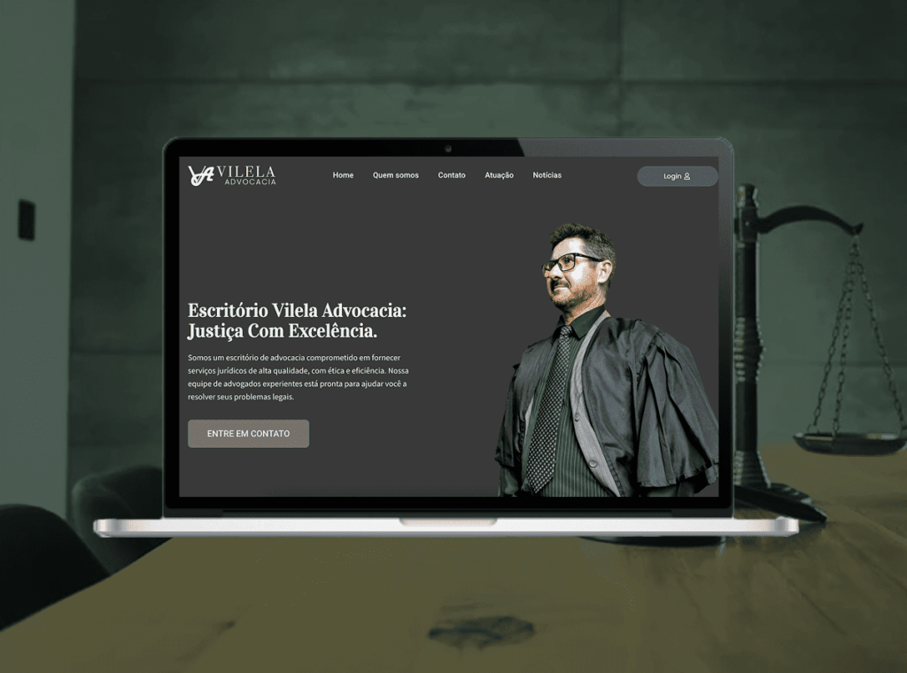 Imagem Projeto da Vilela Advocacia feito por Augusto Alexandre UX UI PRODUCT DESIGNER