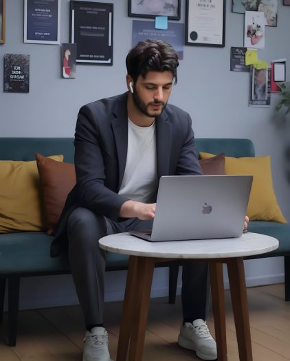 Augusto Alexandre UX UI Product Designer trabalhando no escritório